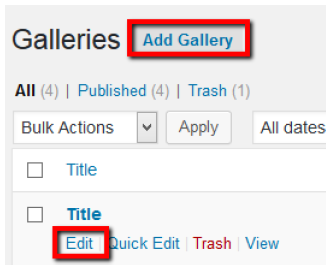 Add or Edit Gallery