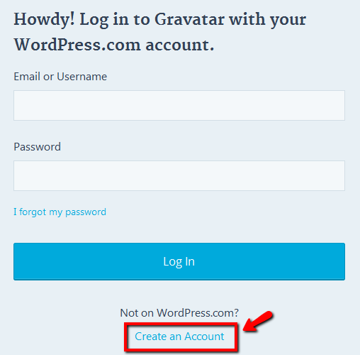 Log in or create a new account