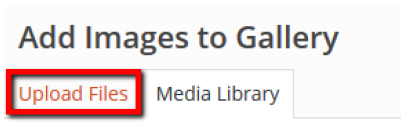 Upload new image files to WP gallery