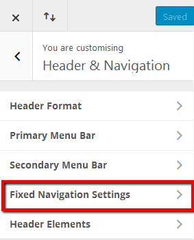 fixed navigation bar