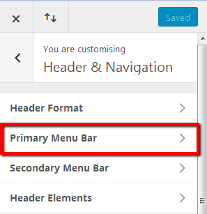 primary menu bar