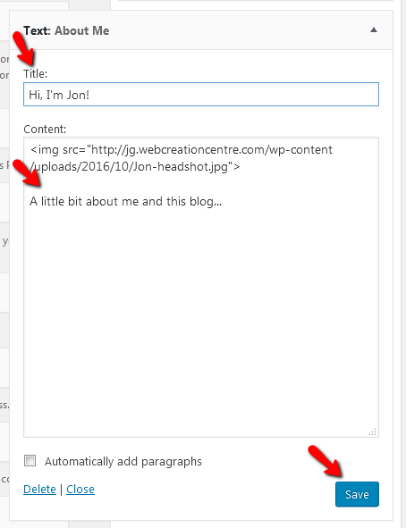 rewrite text widget content