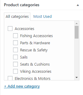 select categories