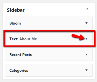 sidebar widget list