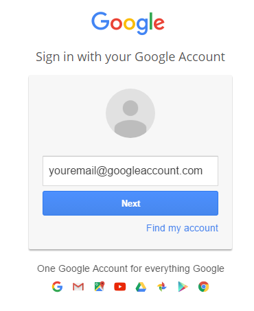 sign in with email address