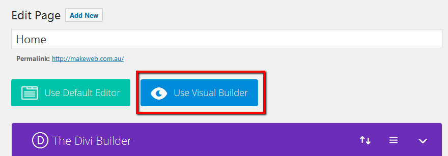 use visual builder